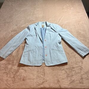 L.L.Bean Light Blue Cotton Lycra Tailored Blazer Minimalist Preppy Women’s 6